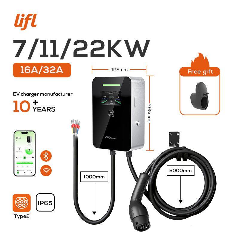 Ev Charger Type 2 22Kw 32A 3 Phase - Carregador Inteligente Lifl 7KW 11KW 22KW